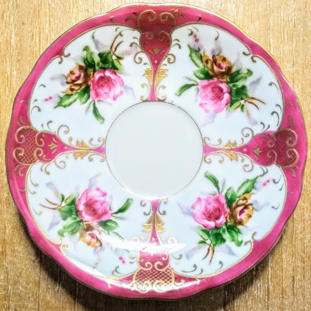 Hand Painted Floral, Lefton China Tea Cup Set - Picture 2 of 16